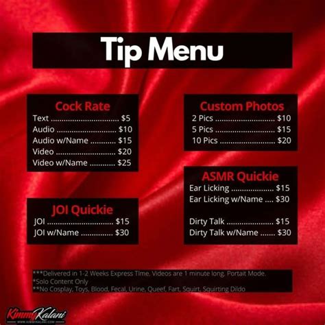 onlyfans tip menu|OnlyFans Menu Ideas and Examples 